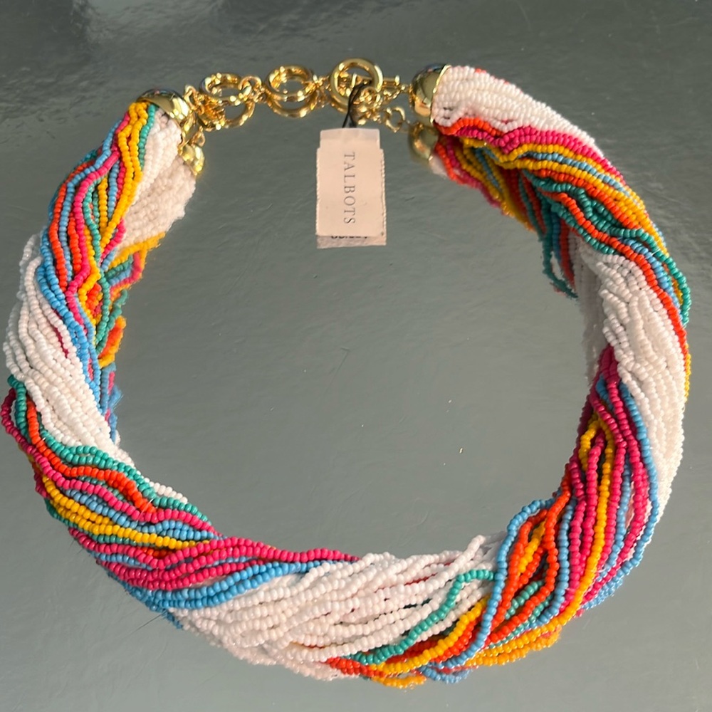 Torsade Statement Necklace TALBOTS NEW WITH TAG RAINBOW BEADED NECKLACE